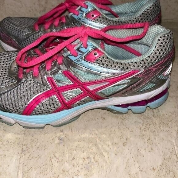 Asics Gray & Pink Athletic Running Training Sneakers Low Top Women’s Size 7.5 - Picture 5 of 9